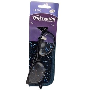Eyesential by Foster Grant Reading Glasses +1.00 with Blue Case